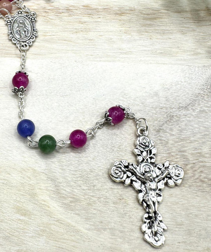 Crystal Faith Collection Tourmaline Personalised Rosary Beads Australia 