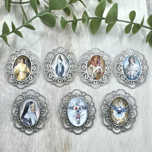  Exclusive Catholic Saint Brooch - Many to choose from 