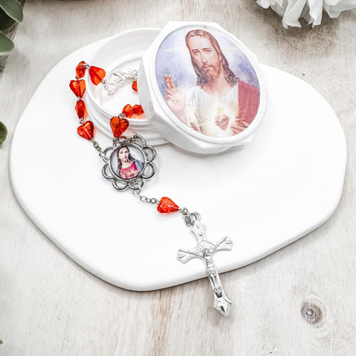 Crystal Faith Collection Sacred Heart of Jesus Limited Edition One Decade Rosary 