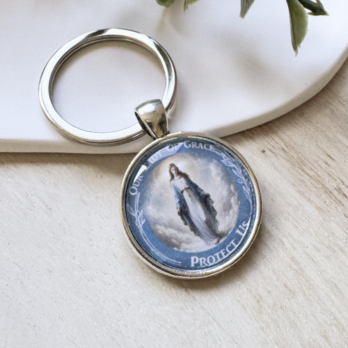  Round Our Lady of Grace Colour Keyring 