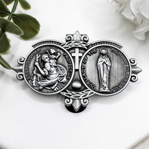  Saint Christopher Visor Clip ✝ Our Lady of the Highway Auto Protection Gift 
