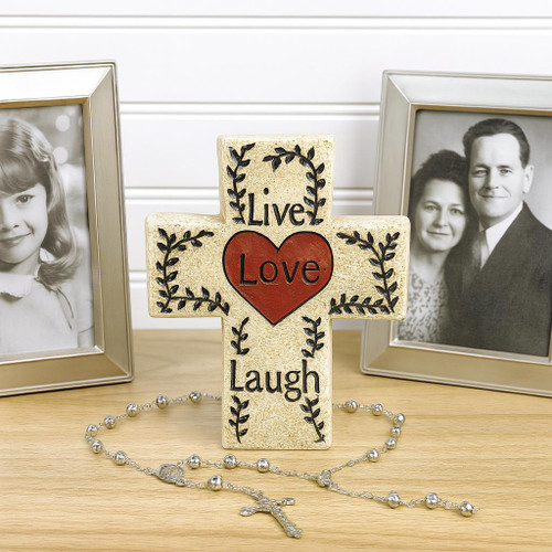  Inspirational Cross 'Live Love Laugh' 
