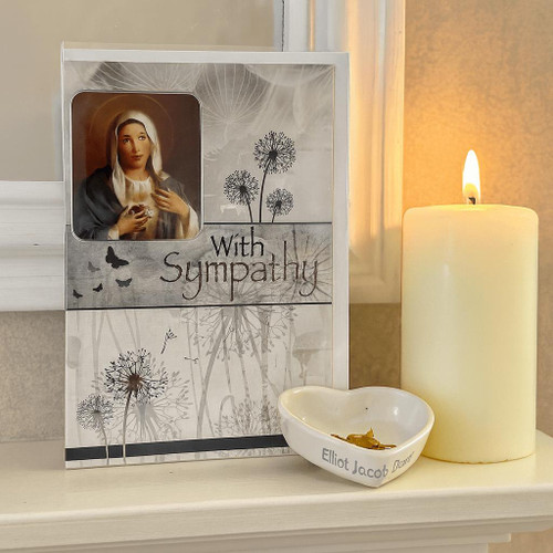 Sacred Heart Of Mary 'With Sympathy' Condolence Card   Sacred Heart Of Mary 'With Sympathy' Condolence Card