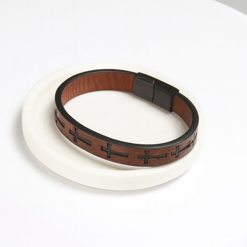  Boys Leather Cross Band 