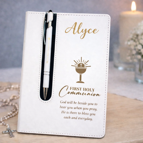 First Holy Communion Journal & Pen Gift Set – Personalised Option Available