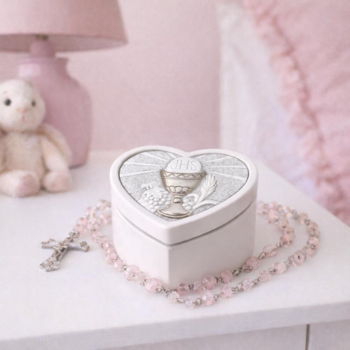  First Holy Communion Heart Trinket Box – Communion Keepsake 