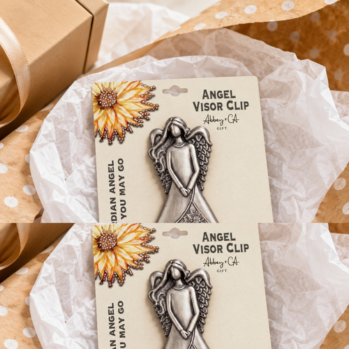  Guardian Angel Car Visor Clip | May Angel Wings Protect You | Metal Travel Gift 80 x 50mm 