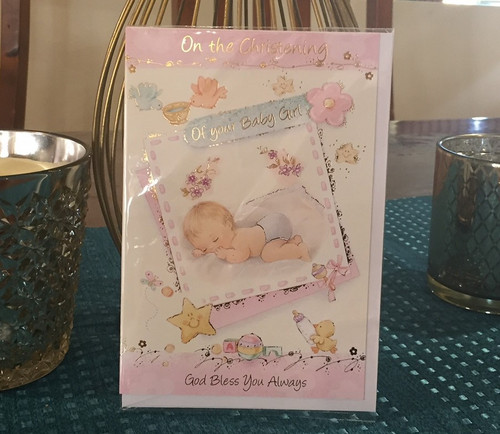'On The Christening Of Your Baby Girl' Greeting Card