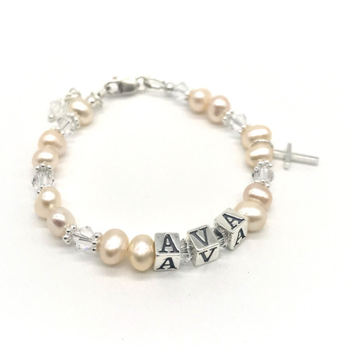 Sterling Silver 7 4.5mm Charm Bracelet With Attached DADDYS GIRL Word Charm 
