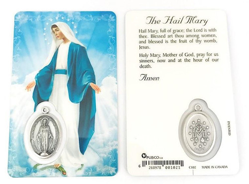  Mother Mary/Miraculous Laminated Holy Card 