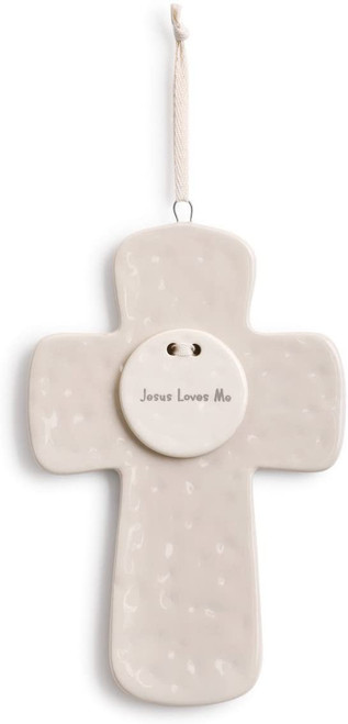 jesus loves me ceramic hanging cross