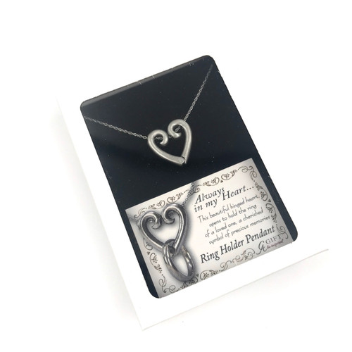 Memorial ring holding necklace