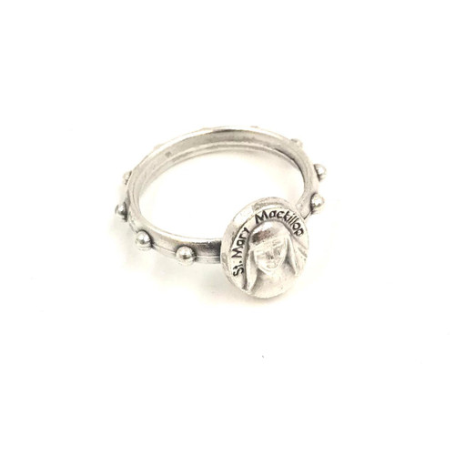  Mary Mackillop Silver Metal Rosary Ring 