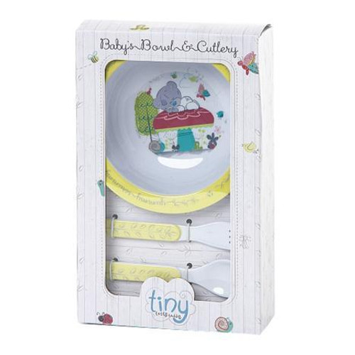 tatty teddy breakfast bowl and cutlery set