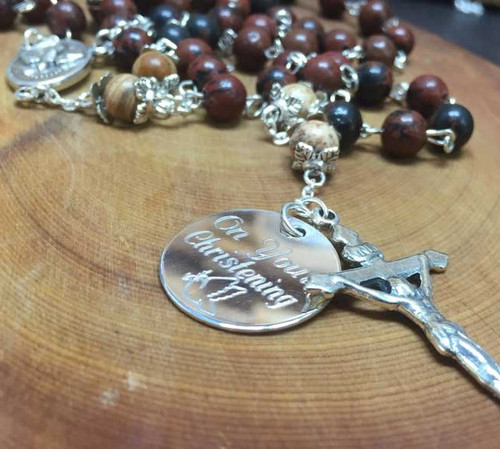 engraved rosary ,edal
