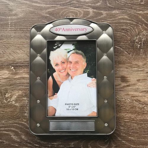 40th Ruby Wedding Anniversary Engravable Photo Frame   40th Ruby Wedding Anniversary Engravable Photo Frame