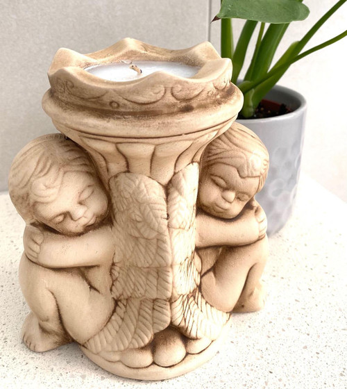 Cherubs Candle and Base - Gift of Remembrance 