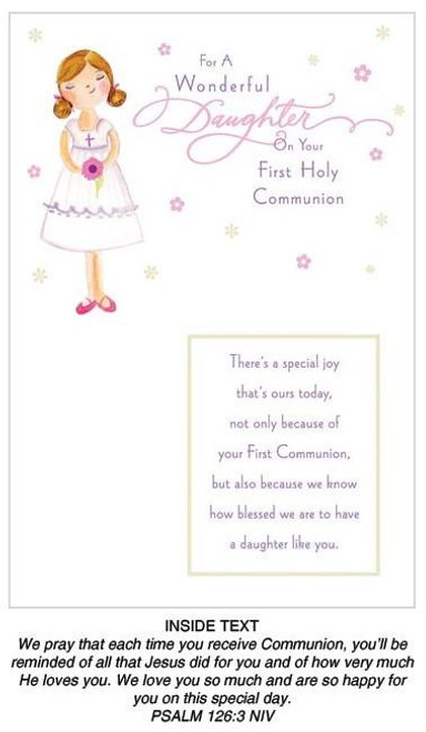 For A Wonderful Daughter First Holy Communion Greeting Card   For A Wonderful Daughter First Holy Communion Greeting Card