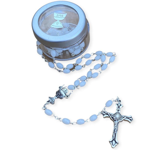  First Holy Communion White Rosary Beads With Box 