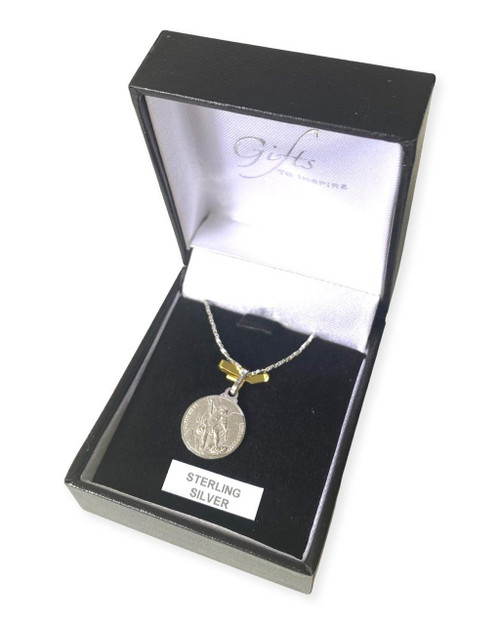  Small Sterling Silver Saint Michael Pendant 