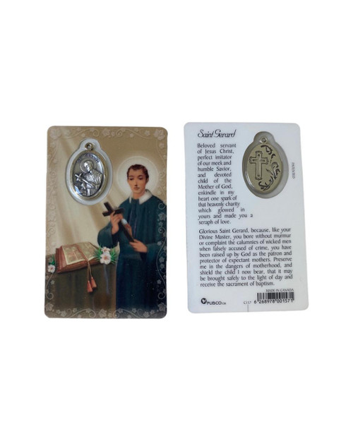  Saint Gerard Laminated Holy Card with Medal 