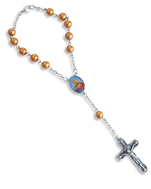Crystal Faith Collection Sacred Heart of Mary Car Rosary Beads 