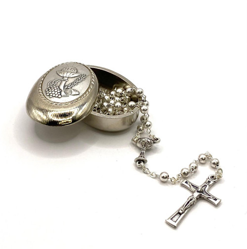  First Holy Communion Rosary Beads with Rosary Box 