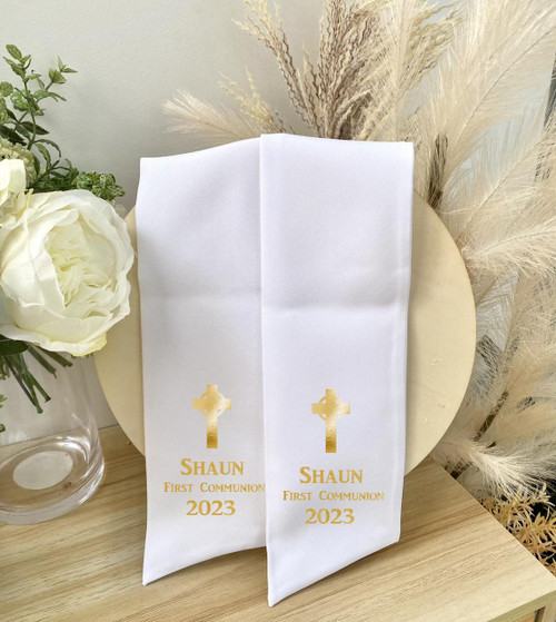  Personalised Confirmation or Communion Stole - Celtic Cross 