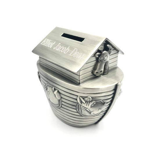  Personalised Engraved Noah's Ark Money Box - Best Christening or Baptism Gift 