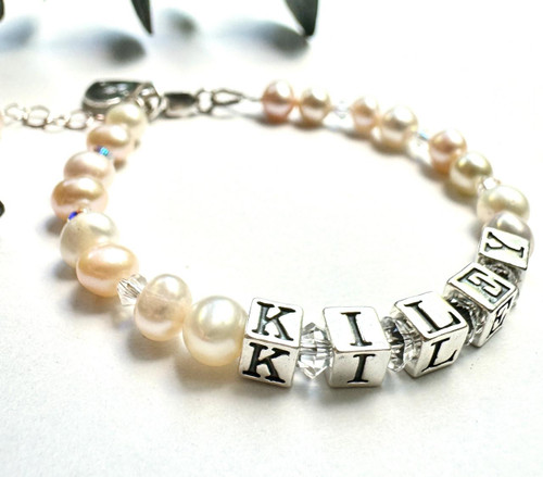Crystal Faith Collection Freshwater Pearl Personalised Bracelet 