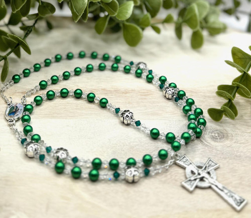  Saint Patrick Irish Personalised Swarovski Rosary Beads 