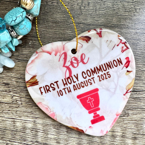  Personalised Ceramic Heart - First Holy Communion 