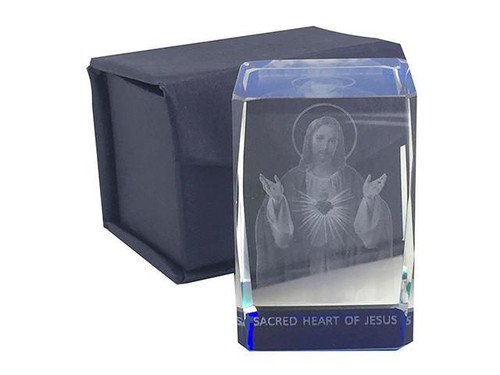  Sacred Heart of Jesus Laser Imaged Crystal 
