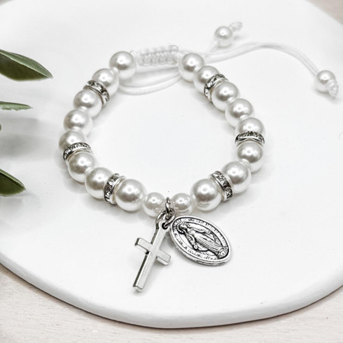  Faux Pearl Miraculous Adjustable Bracelet 