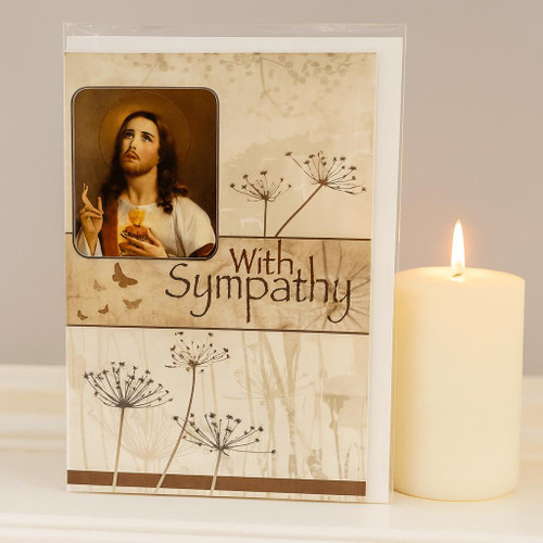 Sacred Heart Of Jesus 'With Sympathy' Condolence Card   Sacred Heart Of Jesus 'With Sympathy' Condolence Card