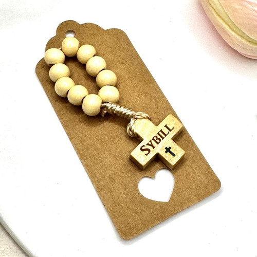  Personalised Wooden Rosary Ring - Schools 