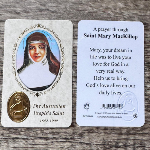  Mary Mackillop Holy Card with Medal - Schools 