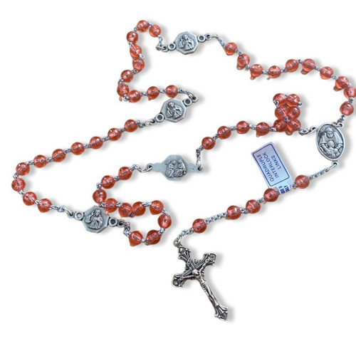  Plastic Light Red Rosary Beads - Schools 
