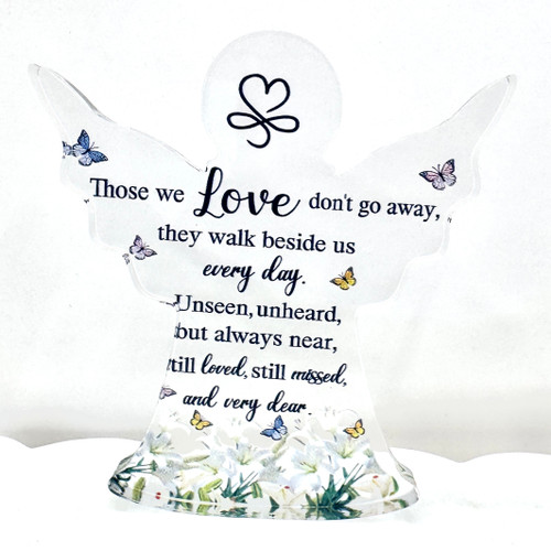 memorial angel plaque, sympathy gift Australia, remembrance angel, grief keepsake, in loving memory gift, acrylic memorial ornament, bereavement gift