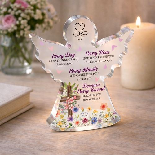 acrylic angel gift Australia, christian angel keepsake Australia, bible verse angel ornament, baptism gift Australia, confirmation gift Australia, first communion gift Australia, religious angel decor Australia, christian sympathy gift Australia, scripture gift Australia, faith keepsake Australia