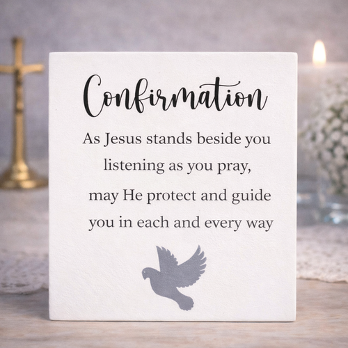 confirmation ceramic plaque, confirmation keepsake gift Australia, catholic confirmation gift plaque, confirmation dove plaque, religious confirmation gift Australia, confirmation faith keepsake, confirmation wall plaque, catholic confirmation decor, confirmation gift idea Australia, confirmation plaque gift