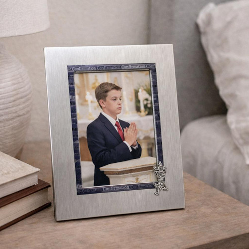  Confirmation Photo Frame 6x4 Matte Silver Keepsake Gift Australia 