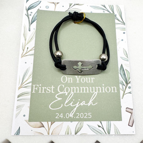  Personalised Communion Bracelet – Engraved Cross Bracelet Gift 