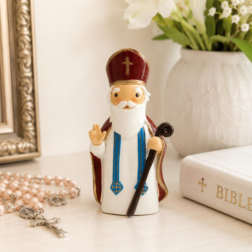  Saint Nicholas of Myra Figurine | Little Drops of Water | 10cm Catholic Gift 