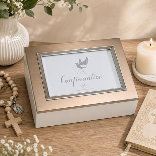  Confirmation Keepsake Box with Photo Frame Lid | Memory Box 