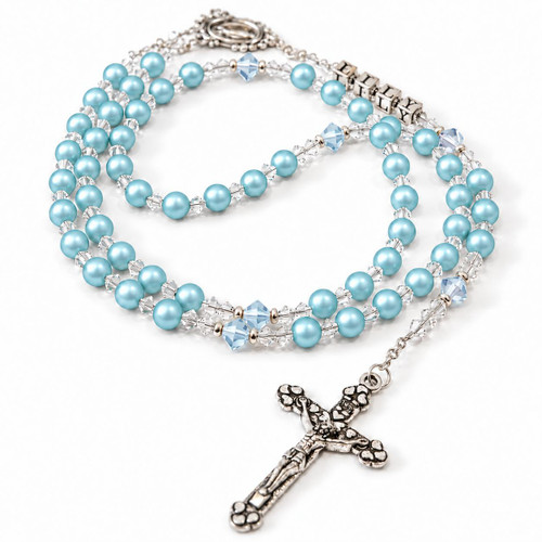  Swarovski 'Azore' Rosary Beads – Personalised Catholic Rosary - NEW 