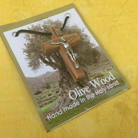  Olive Wood Crucifix on Cord 