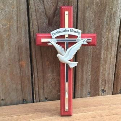 Cherry-stained Wooden Confirmation Cross - Personalise   Cherry-stained Wooden Confirmation Cross - Personalise