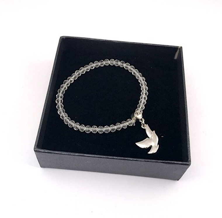 Crystal Stone and Dove bracelet