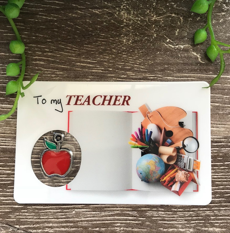 'To My Teacher' Laminated Card with Medal